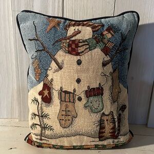 Primitive Snowman Pillow
